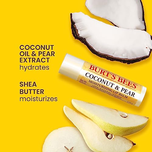 Burt's Bees 100% Natural Moisturizing Lip Balm, Coconut & Pear with Beeswax & Fruit Extracts - 2 Tubes