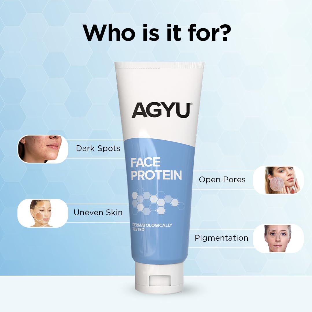 AGYU Face Protein Night Cream for Normal to Oily Skin | Repairs Pigmentation, Uneven Skin Tone & Dark Spots | Improves Skin Firmness | Beginner Friendly | 100Gm