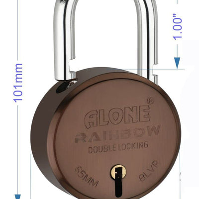 Alone Locks 65mm 10 Same Keys with 4 Padlocks | Double Locking 8 Levers | Antique Lock and Key for Home Door Main Gate Shutter Shop | Lacquer Caoted Rust Protect (Pack of 4)