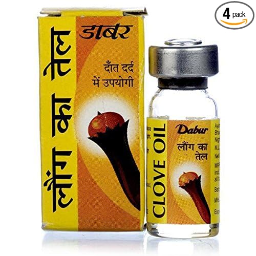 Dabur Ayurvedic Clove Oil (2ml) Best Remedy for Tooth Pack of 4