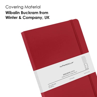 Mypaperclip Executive Series Notebook, Medium (127 X 210Mm, 5 X 8.25 In.) Checks, Esx192M-C Red