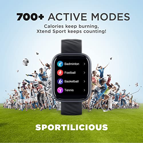 boAt Smart Watch Xtend Sport with 700+ Active Modes,Sporty Design,30 Mins ASAP™ Charge,Live Cricket Scores,1.69" HD Display,Crest Health Ecosystem & 7 Days Battery Life(Classic Black)
