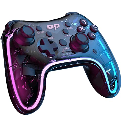 Ambrane Wireless Gaming Controller with Transparent Design, 2.4GHz Wireless Technology, Integrated Dual Intensity Motor, Illuminated Pad for PC - Windows, PS3 Console & Android TV(OP-WLGC01, Black)