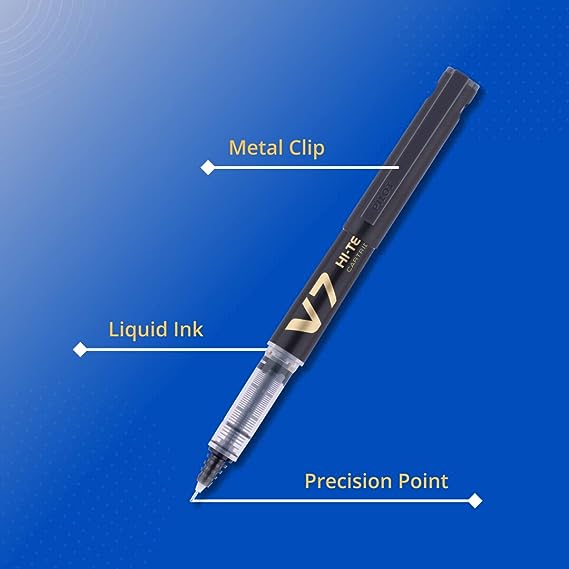 Pilot V7 Liquid Ink Roller Ball Pen (1 Blue + 1 Black + 1 Red)