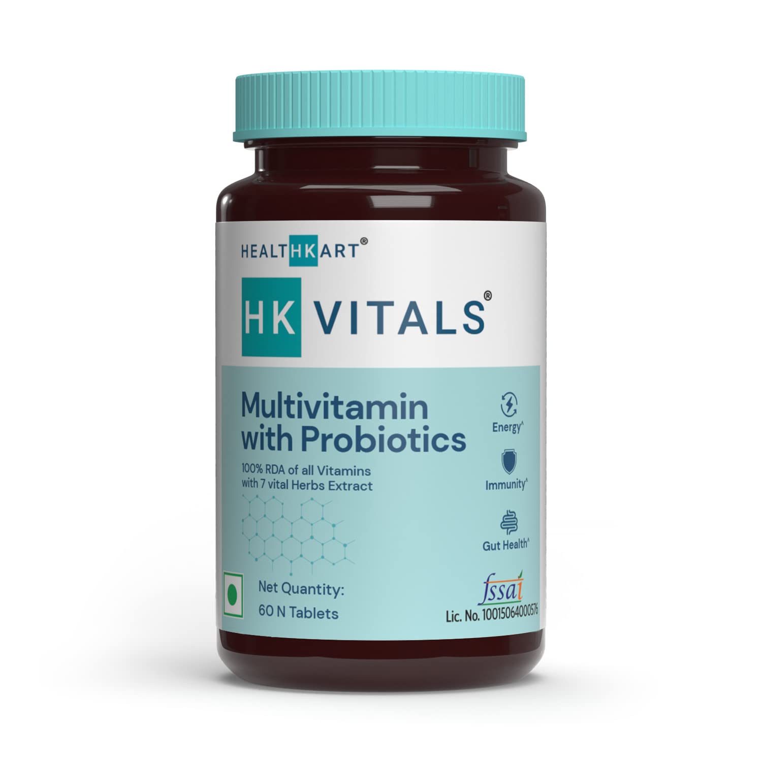 HealthKart HK Vitals Multivitamin with Probiotics (60 Multivitamin Tablets)