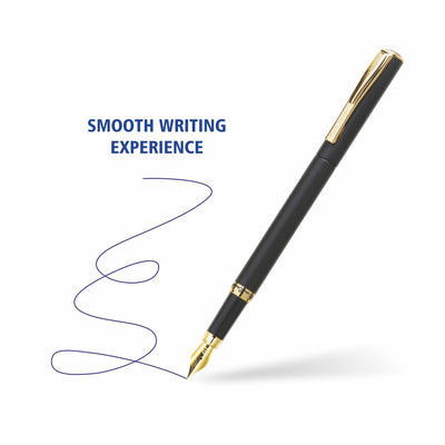Pierre Cardin Golden Eye Matte Black Finish Exclusive Fountain Pen - Gold, Pack Of 5