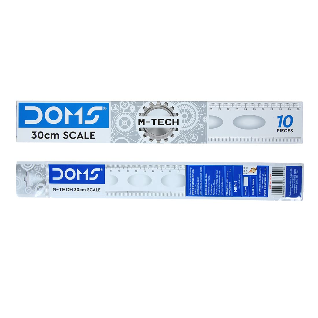 DOMS M Tech 30cm Transparent Scale (Pack of 10)