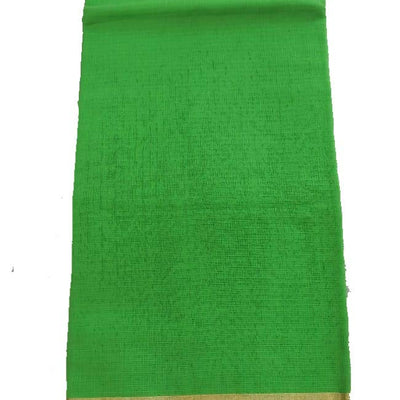 Anny Designer women's kota doria plain cotton saree/girl's sari with blouse piece (free size)(Bright Green)