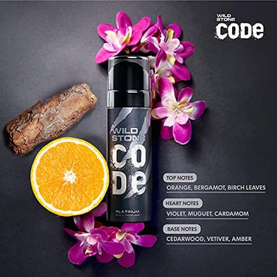 4x Wild Stone CODE Platinum Body Perfume for Men, 150ml each - Pack of 4