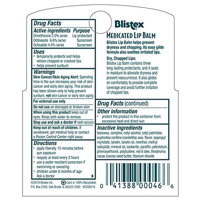 Blistex Medicated Lip Balm SPF 15, 3 Count