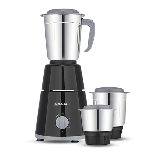 Bajaj GX 1 Mixer Grinder,500W Titan Motor,3 Jars,2 in 1 Function Blade,Black (Indian Plug)