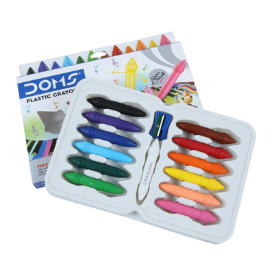 Doms 12 Shades Dommymate Plastic Crayons