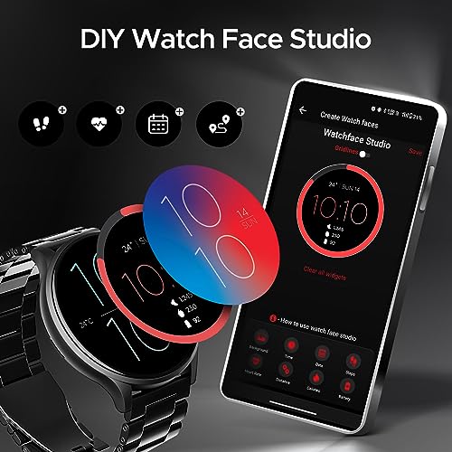 boAt Lunar Orb Smart Watch with 1.45" AMOLED Display, BT Calling, DIY Watch Face Studio, Coins, Crest App Health Ecosystem, Live Cricket&Football Scores, IP67(Steel Black)