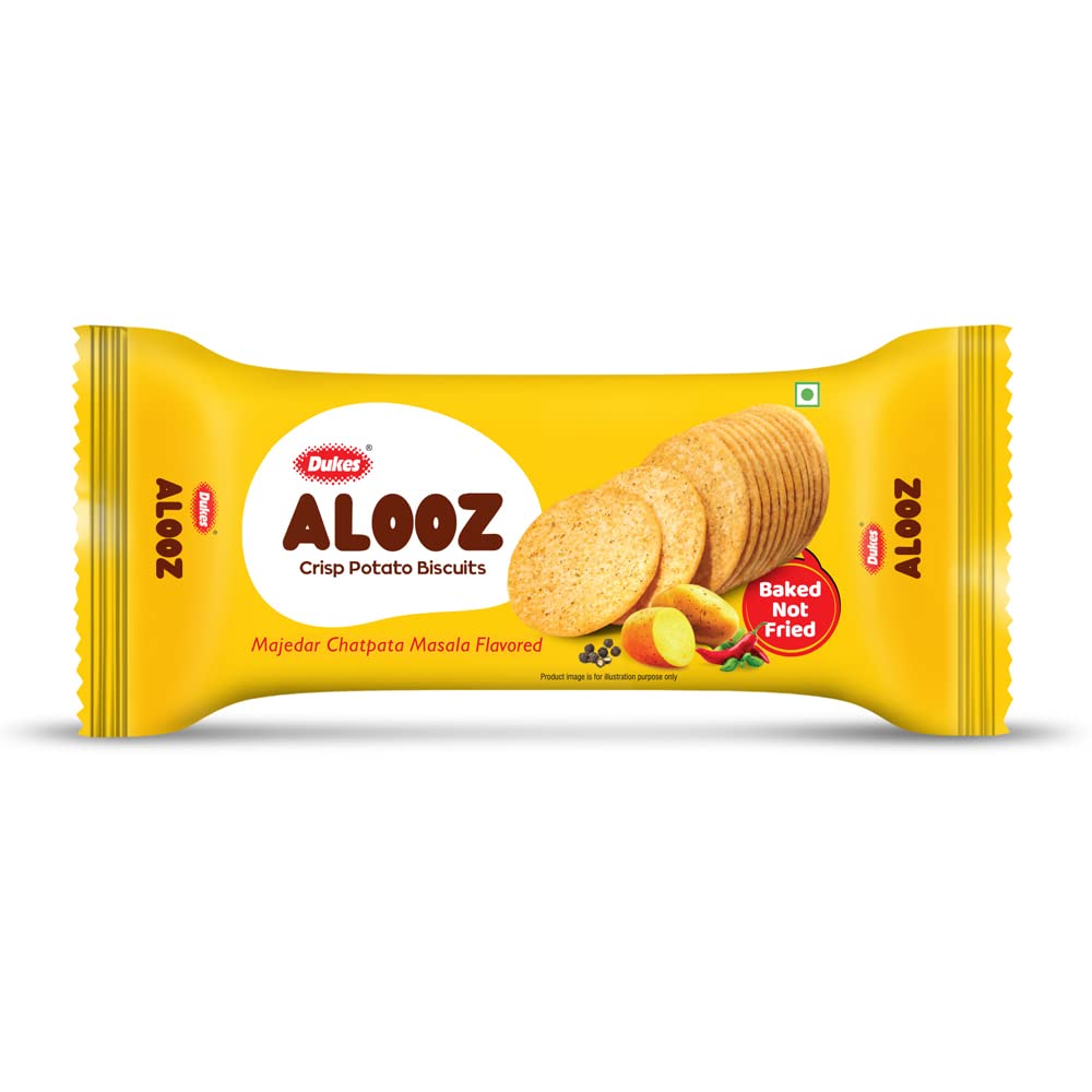 Dukes Alooz Crisp Potato Biscuits Majedar chatpata Masala Flavoured - Baked not Fried (100gm)