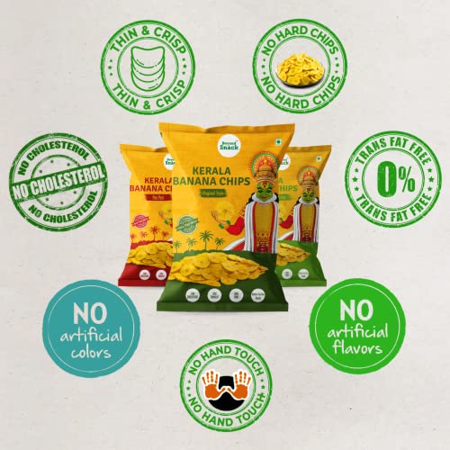 Beyond Snack Kerala Banana Chips Thin Cruchy Crispy Snacks Combo pack (Original salted, Peri Peri, Sour cream Onion & Parsley) 300g (100g*3) - Family Pack