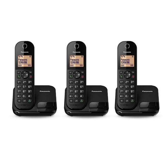 Dee Vee Originall Easy Wireless Intercom 3 Line with Speaker Phone & Caller ID (Black) / Expandable Cordless Phone System with 3 Handsets