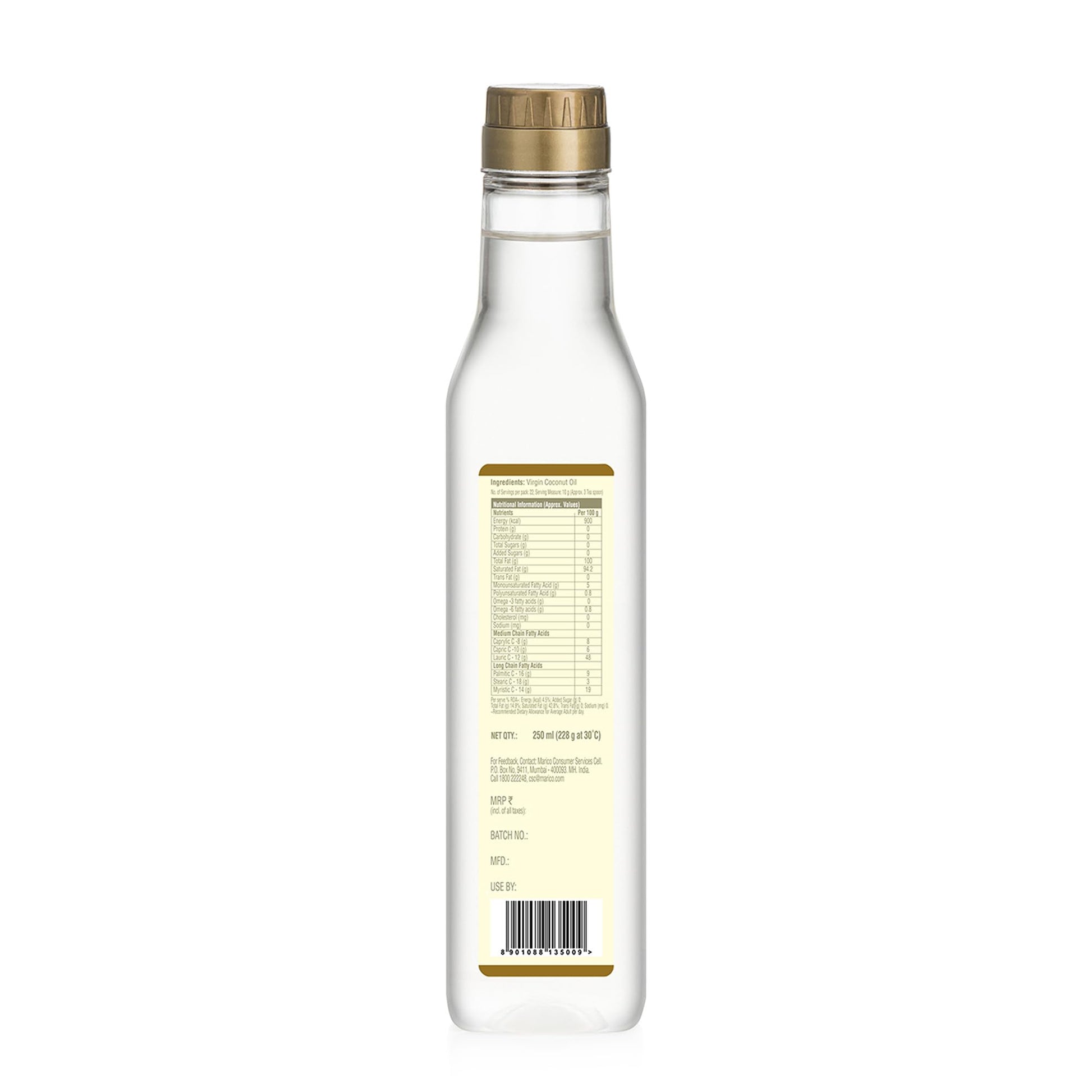 Coco Soul Cold Pressed Unrefined Virgin Coconut Oil | 60% MCT | Multipurpose Usage | Daily Cooking| Keto Friendly | Naturally Cholesterol Free | A1 grade real coconut | From Makers of Parachute 250 ml