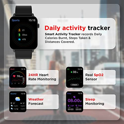 boAt Wave Lite Smart Watch with 1.69" HD Display, Sleek Metal Body, HR & SpO2 Level Monitor, 140+ Watch Faces, Activity Tracker, Multiple Sports Modes, IP68 & 7 Days Battery Life(Active Black)