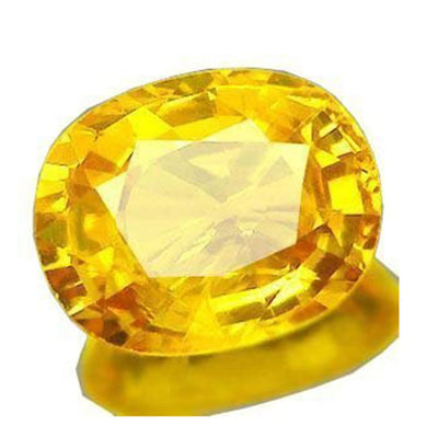 Bague Pukhraj Stone original Natural Certified yellow Sapphire Gemstone Genuine AAAA+ (4.25)