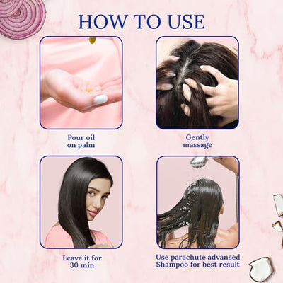 Parachute Advansed Onion Hair Oil for Hair Growth and Hair Fall Control with Natural Coconut Oil & Vitamin E - 200ml