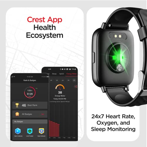 boAt Wave Prime47 Smart Watch with 1.69" HD Display, 700+ Active Modes, ASAP Charge, Live Cricket Scores, Crest App Health Ecosystem, HR & SpO2 Monitoring(Matte Black)