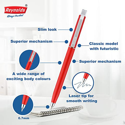 Reynolds Jetter 0.7mm Ball Pen - Blue Ink, Pack of 20
