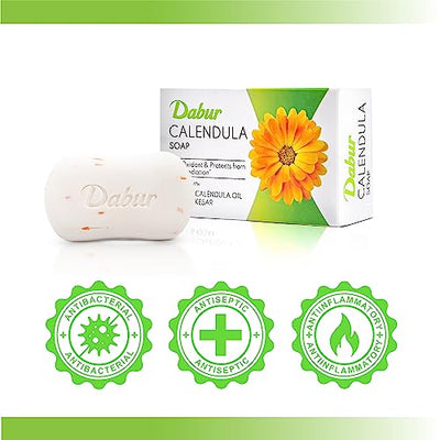 6x Dabur Calendula Soap - 450g (Pack of 6, 75g each)