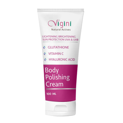 Vigini Skin Whitening Lightening Brightening Scrub Moisturizer Full Body Radiance Cream, Tan Pigmentation Removal, Glutathione Hyaluronic Acid Vitamin C Scrub Cream, Underarms Women Men - 100ml