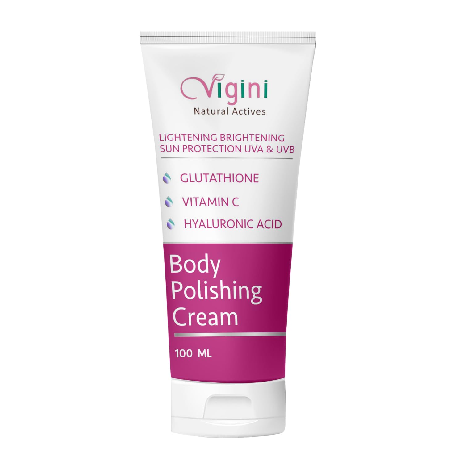 Vigini Skin Whitening Lightening Brightening Scrub Moisturizer Full Body Radiance Cream, Tan Pigmentation Removal, Glutathione Hyaluronic Acid Vitamin C Scrub Cream, Underarms Women Men - 100ml