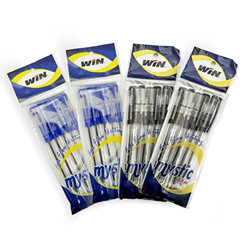 Win Mystic Ball Pens | 20 Pcs (10 Blue Ink, 10 Black Ink) | 0.7mm