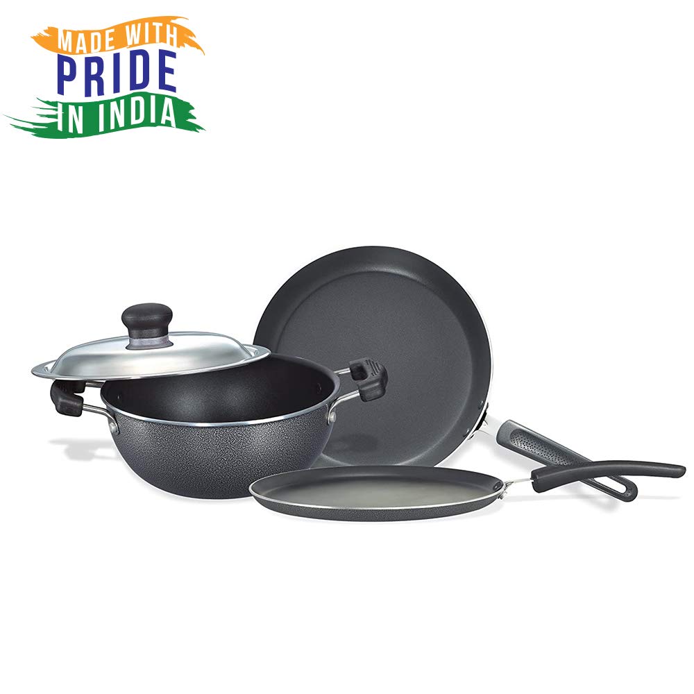 Prestige Omega Select Plus Non-Stick BYK Set, 3-Pieces, Gas-stove compatible only