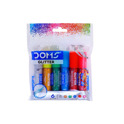 Doms Glitter Tubes 6 Shades Pouch Pack