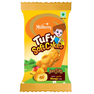 Mulberry Tufy Teddy Soft Cakes | Enriched with Mango Filled | Mono Outer Cookie Cake | Vegetarian Fruit Cake For Kids and Adults | 336 gms