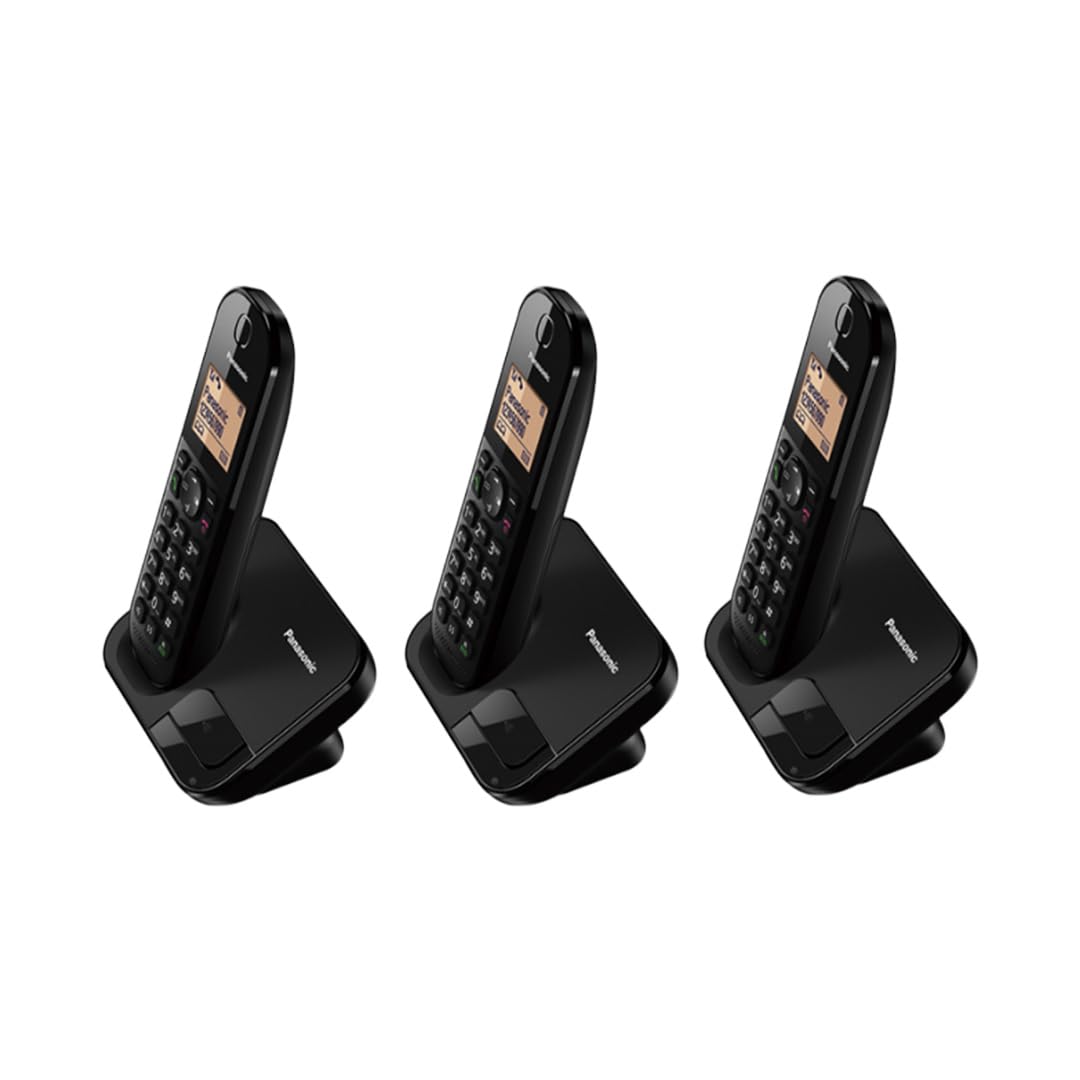 Dee Vee Originall Easy Wireless Intercom 3 Line with Speaker Phone & Caller ID (Black) / Expandable Cordless Phone System with 3 Handsets