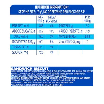 Cadbury Oreo Pokémon Vanilla Flavour Creme Sandwich Biscuit Mega Family Pack, 876.75 g