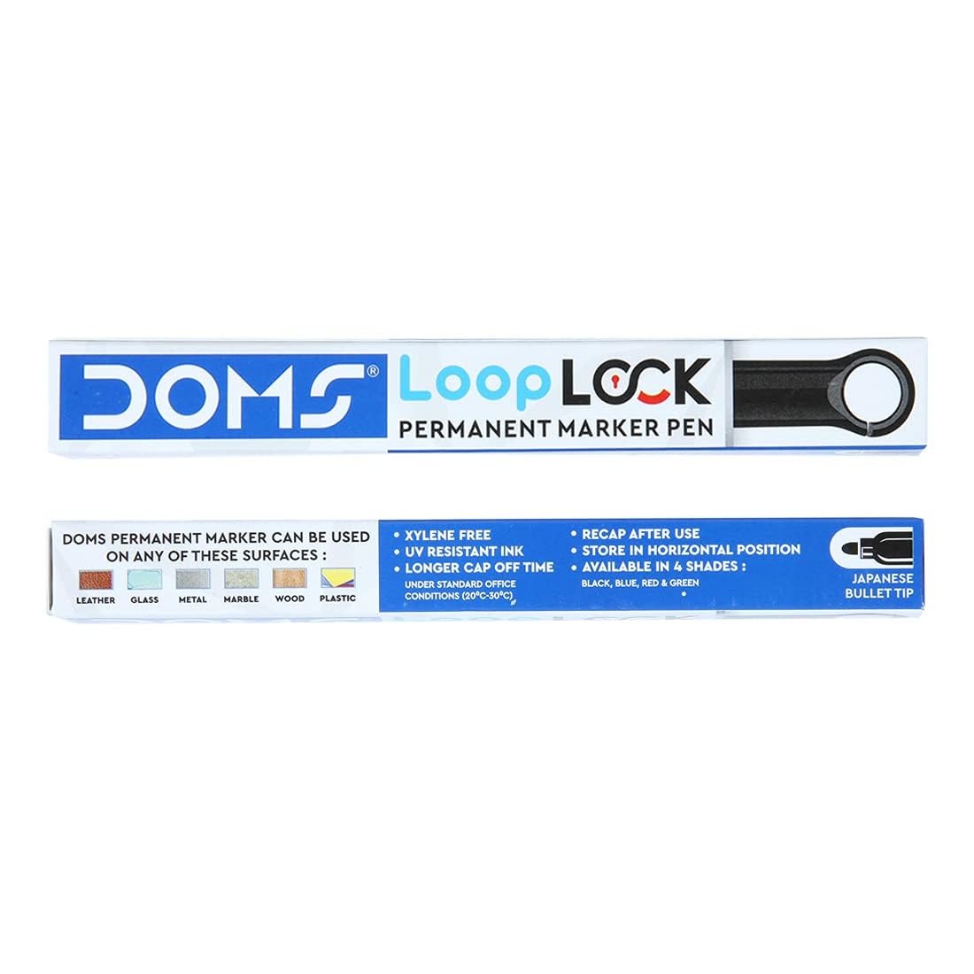 Doms Refilo Non-Toxic Hi-Tech Refillable Loop Lock Permanent Marker Pens