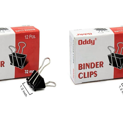 ODDY Nickel Plated-Rust Resistant 32 mm Black Binder Clip (Pack of 24 pcs)