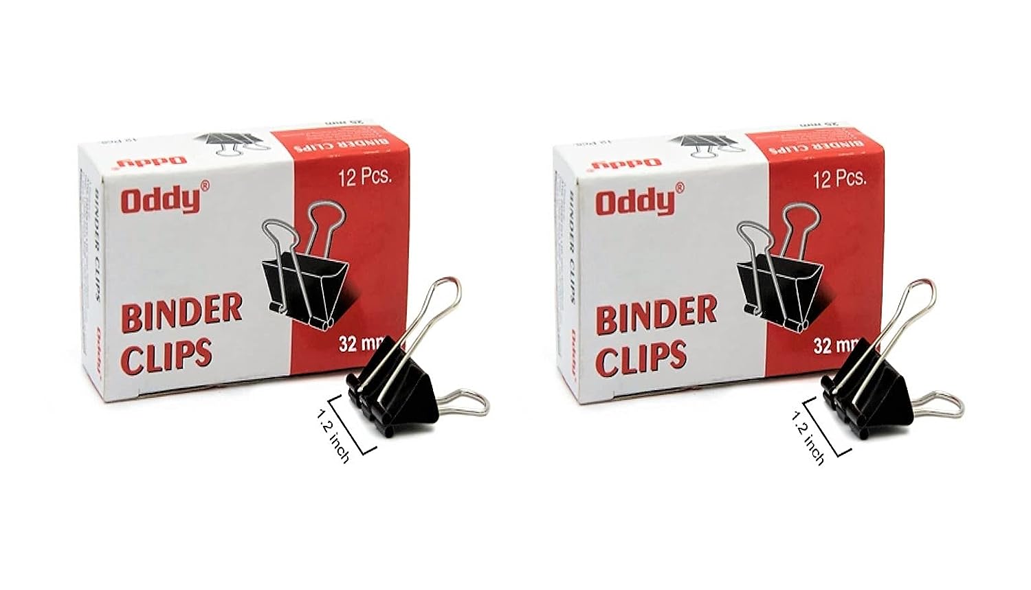 ODDY Nickel Plated-Rust Resistant 32 mm Black Binder Clip (Pack of 24 pcs)