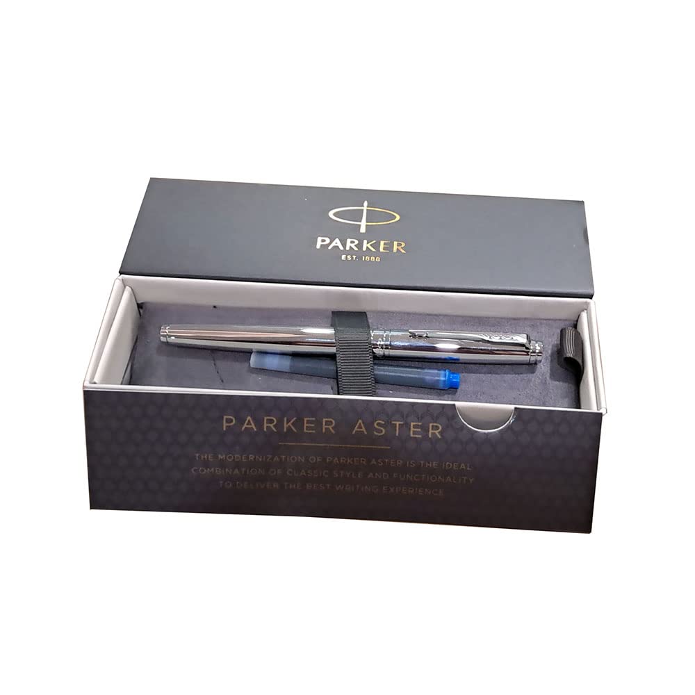 Parker ASTER SHINY CHROME CT FOUNTAIN PEN – MEDIUM NIB