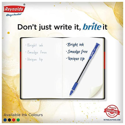 Reynolds Brite 0.7mm Ball Pen - Blue Ink, Pack of 15