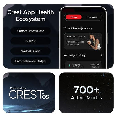 boAt Lunar Orb Smart Watch with 1.45" AMOLED Display, BT Calling, DIY Watch Face Studio, Coins, Crest App Health Ecosystem, Live Cricket&Football Scores, IP67(Active Black)
