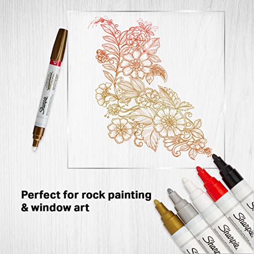 Sharpie Medium Tip Oil Paint Based Marker, Assorted, 5 Maekers