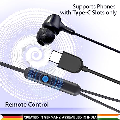 Blaupunkt EM01 in-Ear Type C Wired Earphone with Mic and Deep Bass HD Sound Mobile Headset with Noise Isolation