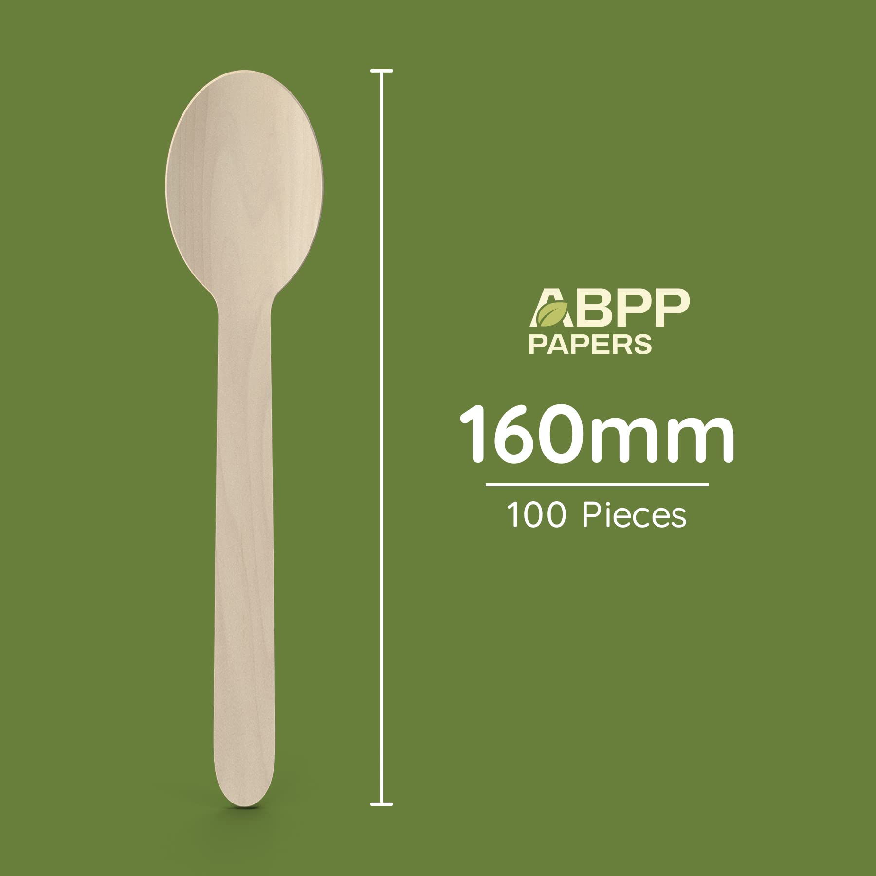 ABPP Disposable Spoon - 200 Disposable Wooden Spoons Set (Big Size - 16cm Big Size) | Spoons for Eating Food, Ice-Cream | Best Cutlery Set for Kitchen, Birthday, Parties, Picnic, Office & Restaurant