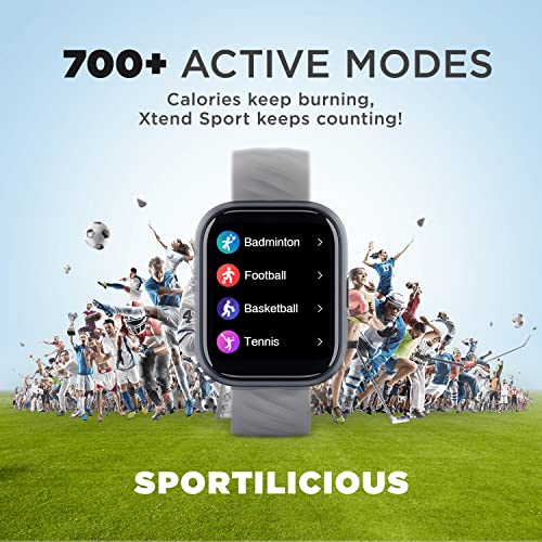 boAt Smart Watch Xtend Sport with 700+ Active Modes,Sporty Design,30 Mins ASAP™ Charge,Live Cricket Scores,1.69" HD Display,Crest Health Ecosystem & 7 Days Battery Life(Ashen Grey)