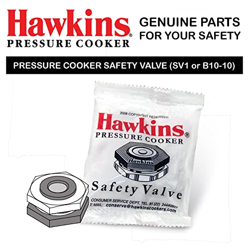 5x Hawkins Aluminium Safety Valve For All Hawkins Pressure Cookers From 1.5 Litre To 14 Litre, Black, Standard (Hsfvalce) - Pack of 5