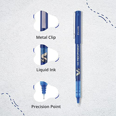 Pilot V7 Liquid Ink Roller Ball Pen (1 Blue + 1 Black + 1 Green),9000014718