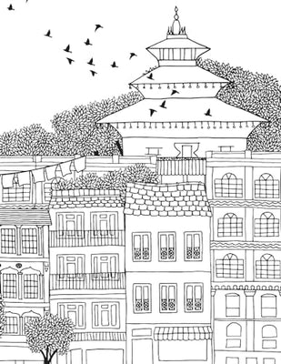 Cityscape- Colouring Book for Adults (Adult Coloring Activity Book)