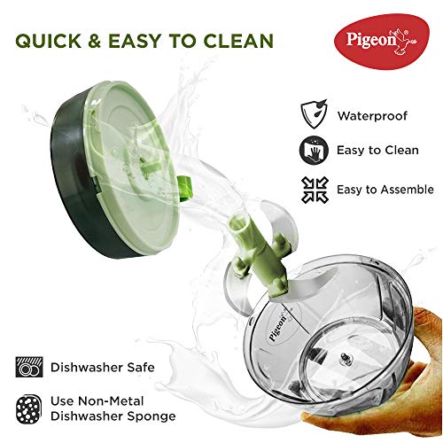 Pigeon 14515 Plastic Mini Handy Pro and Compact Chopper with 3 Blades (400 ml, Grey)