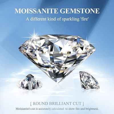 Akshetri Moissanite Stone Lab Grown Simulated Diamond Loose D Color VVS1 Clarity Round/Oval/Pear/Princess Cut Moissanite Loose Gem Stones with GRA Certificate for Ring Earrings (4 CARAT)